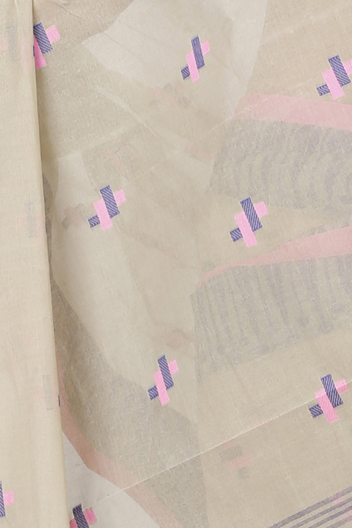 Grey Pure Cotton Simar Tant Saree (1040)